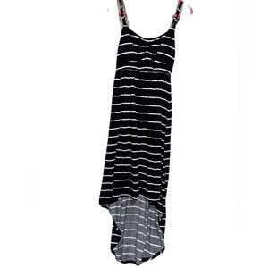 Black and White Striped Maxi Dress, Size Large